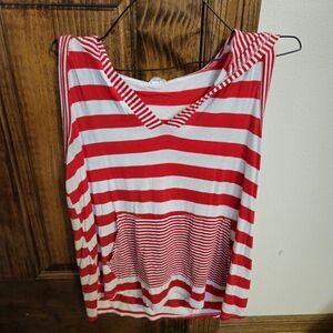 Sew In Love Red and White Striped Tank Top